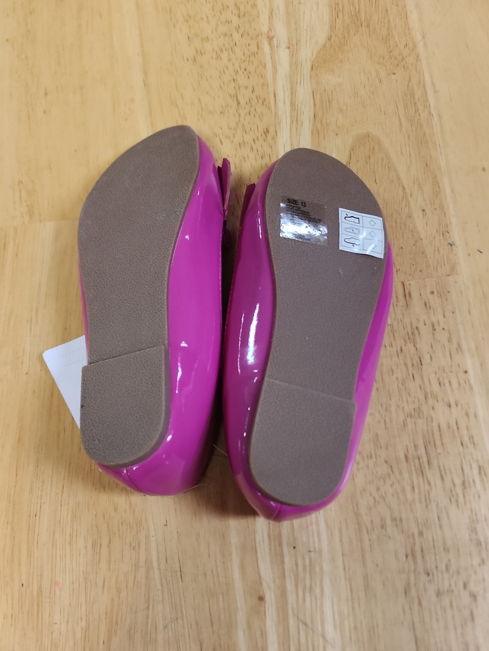 Gymboree Vintage 2015 Hot Pink Patent Fringe Bow Loafers Flats Size 13 HTF - Picture 8 of 11